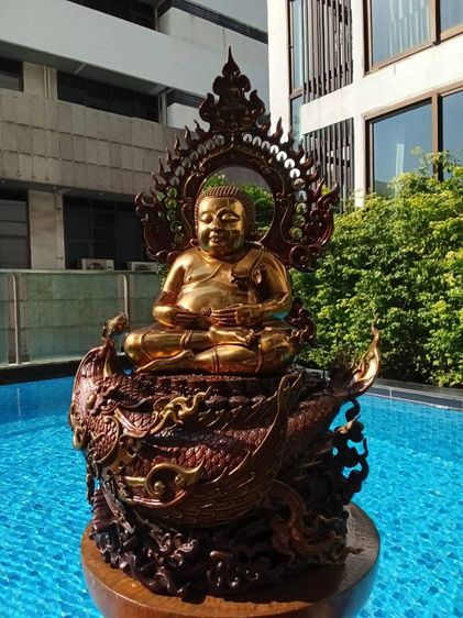 พระสังกัจจายน์ หล่อบรอนซ์ ครูบาอริยชาติ วัดแสงแก้วโพธิญาณ เชียงราย  หน้าตัก 9 นิ้ว สูง 70 เซ็นต์ รูปที่ 17