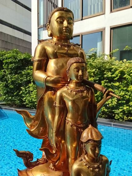 3 พระอรหันต์ประทานทรัพย์ พระสังกัจจายน์ พระสีวลี พระอุปคุต สูง 28 นิ้ว วัตถุมงคลครูบาอริยชาติ วัดแสงแก้วโพธิญาณ  ออกแบบโดย ศิลปิน สุธา แก้ววังปา สวยงดงามมาก รูปที่ 6