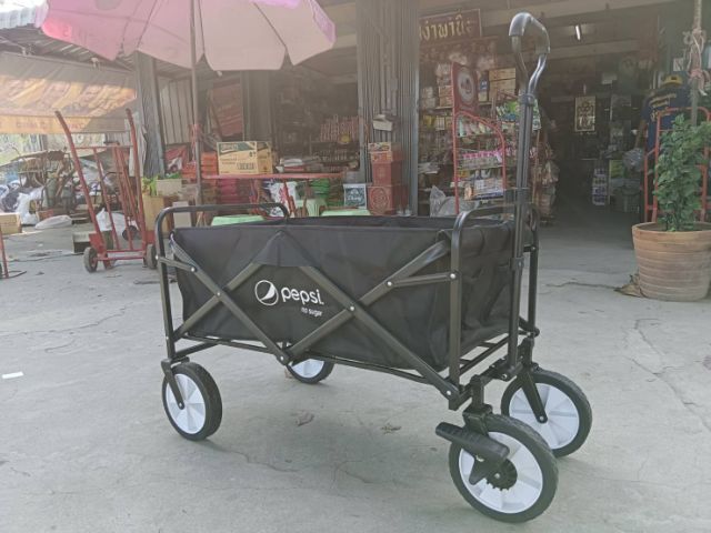 รถเข็นพับได้ รถเข็นเแนกประสงค์ รถเข็นตั้งแคมป์ รถเข็นพกพา รถเข็นเด็ก รถเข็นหมา ของพรีเมี่ยมเป๊ปซี่ แข็งแรง ส่งฟรี shopping Camping Trolley รูปที่ 2