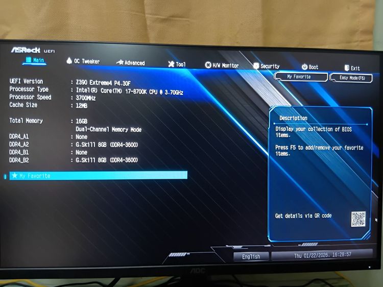 Mainborad Asrock Z390 Extreme4+CPU i7-8700K มือสอง สินค้าครบกล่อง รูปที่ 10