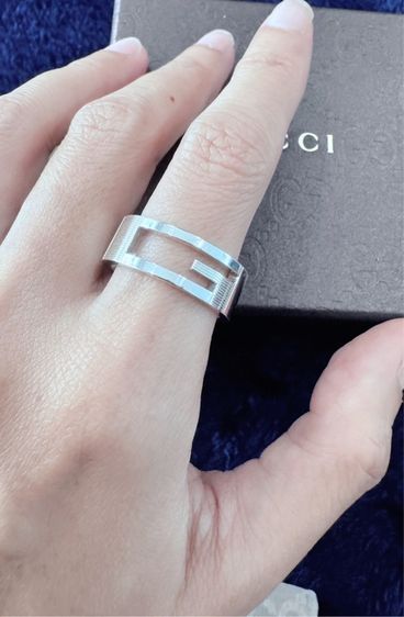 Gucci Interlocking G silver ring with box Made in Italy แหวนเงิน กุชชี่  รูปที่ 5