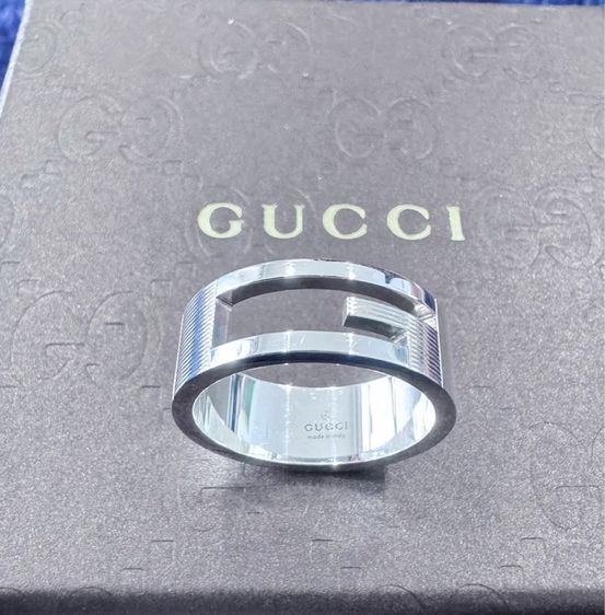 Gucci Interlocking G silver ring with box Made in Italy แหวนเงิน กุชชี่  รูปที่ 2