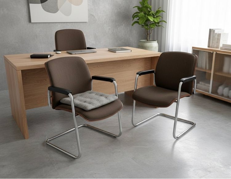 น้ำตาล ผ้าฝ้าย เก้าอี้สำนักงานรับแขก Okamura Japan คุณภาพดี