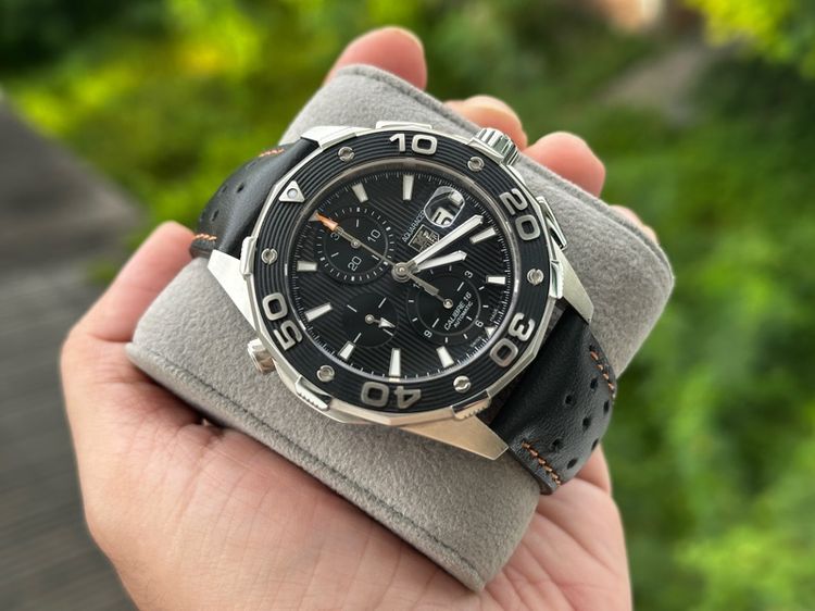 ดำ TAG Heuer Aquaracer Leonardo 500M Chronograph Calibre 16