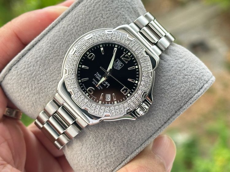 ดำ Tag Heuer F1 Black Dail ขอบเพชรแท้ 120เม็ด หายาก