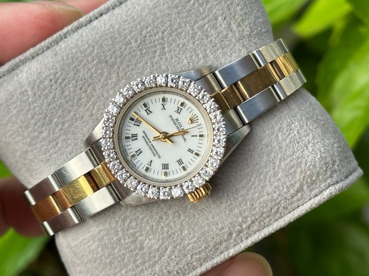 Rolex lady ข้างตัน รุ่น 67233 หน้าขาว โรมัน ขอบเพชร รูปที่ 2