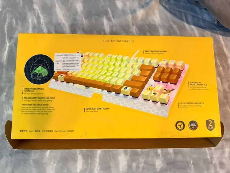 เม้าส์ และคีย์บอร์ด Razer Blackwidow V3 TKL Pikachu Eevee คีย์บอร์ดเกม 