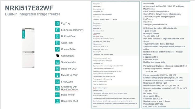 ขายขาดทุน ตู้เย็นแบบฝัง Gorenje รูปที่ 4