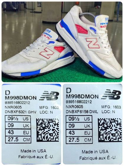 รองเท้า💥New Balance 998 💥ของแท้‼️Made in USA.💥พื้นนิ่ม เบา สวยๆ สภาพดี💥ไซร์ 43 รูปที่ 8