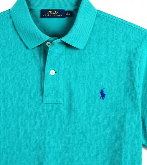 POLO RALPH LAUREN pique cotton polo shirt Green รูปที่ 3