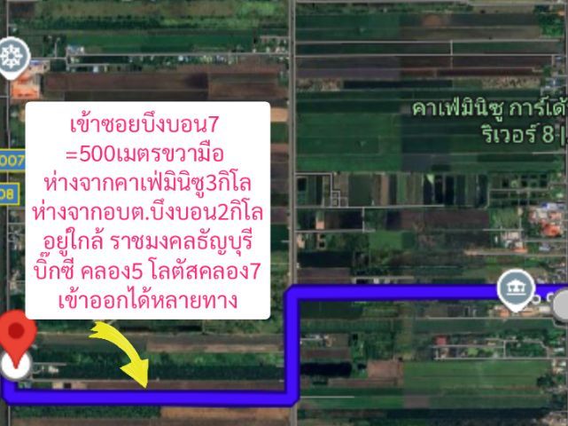 ขายที่ดินคลอง7ธัญบุรี บึงบอน7 รูปที่ 3