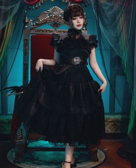 เดรสดำ คอสเพลย์ฮาโลวีน รูปที่ 4