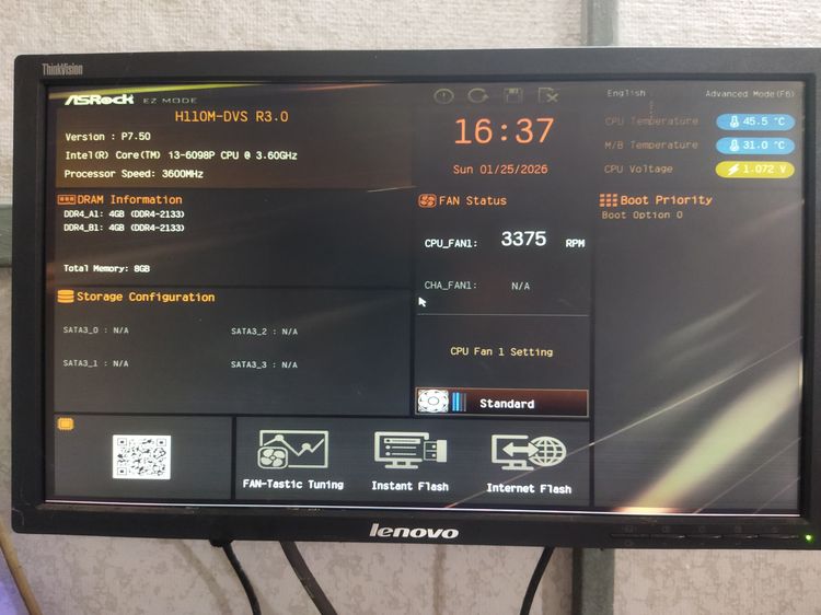 i3-6098p ๑3.60ghz 2c 4t การ์ดจอในตัวhd510 ๑ 350mhz พร้อม ASROCKรุ่น 110m-dvs ซิ้งลม แผ่นปิดหลัง  มีเก็บปลายทาง รูปที่ 4