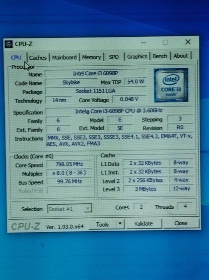 i3-6098p ๑3.60ghz 2c 4t การ์ดจอในตัวhd510 ๑ 350mhz พร้อม ASROCKรุ่น 110m-dvs ซิ้งลม แผ่นปิดหลัง  มีเก็บปลายทาง รูปที่ 6