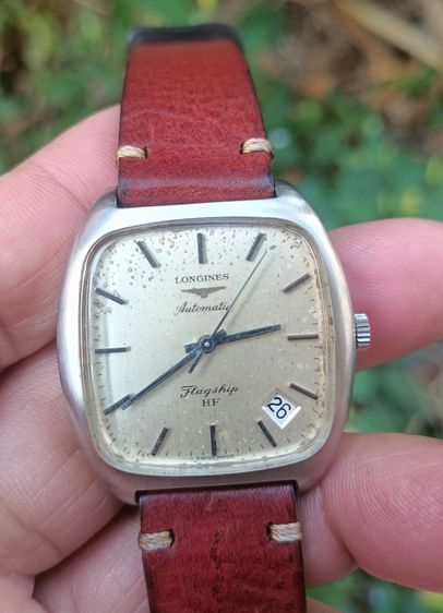 Longins เงิน Vintage Longines Flagship HF  Automatic 8418 3  Men made swiss  from 1970s ออโต 35×38มม. ทรงถังเบียร์คลาสสิค แท้ทั้งหน้า เรือน มะยม หัวสาย