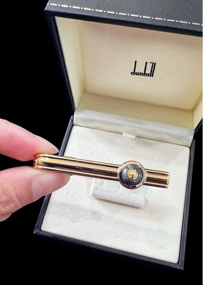 คลิปหนีบเนคไท dunhill ชุบทองและหินอ่อนสีเทา รูปที่ 4