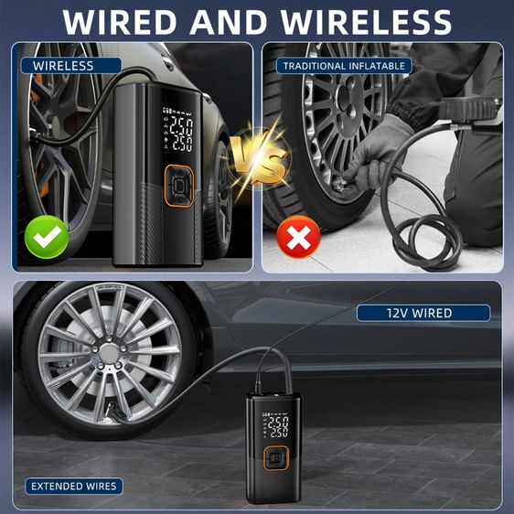 เครื่องสูบลมยาง ที่สูบลมรถยนต์ 50000mAh มอเตอร์ไซค์ เติมลม ปั้มลมไฟฟ้า เครื่องสูบลมไฟฟ้า เครื่องสูบลมรถ รูปที่ 11