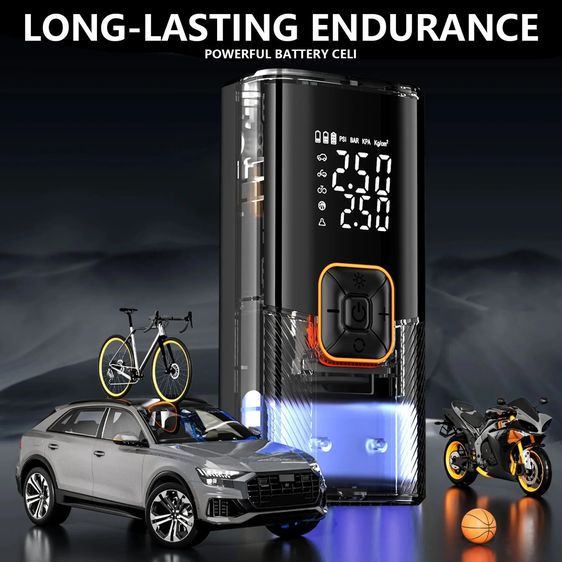 เครื่องสูบลมยาง ที่สูบลมรถยนต์ 50000mAh มอเตอร์ไซค์ เติมลม ปั้มลมไฟฟ้า เครื่องสูบลมไฟฟ้า เครื่องสูบลมรถ รูปที่ 3