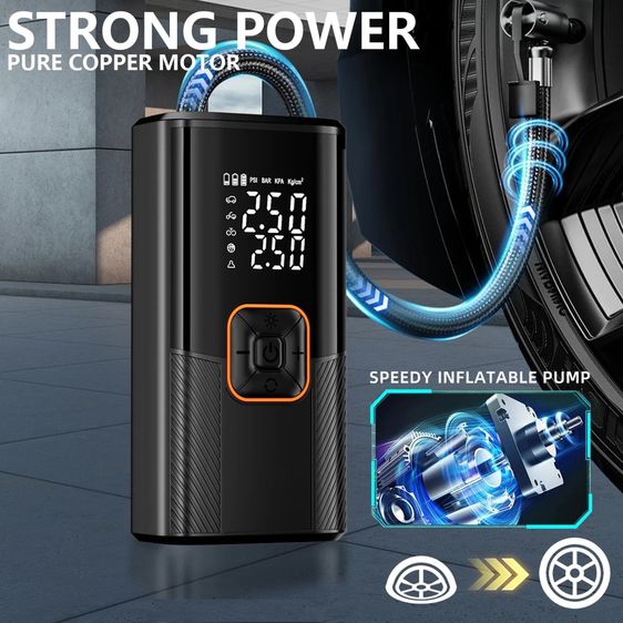 อื่นๆ เครื่องสูบลมยาง ที่สูบลมรถยนต์ 50000mAh มอเตอร์ไซค์ เติมลม ปั้มลมไฟฟ้า เครื่องสูบลมไฟฟ้า เครื่องสูบลมรถ