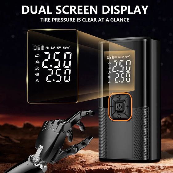 เครื่องสูบลมยาง ที่สูบลมรถยนต์ 50000mAh มอเตอร์ไซค์ เติมลม ปั้มลมไฟฟ้า เครื่องสูบลมไฟฟ้า เครื่องสูบลมรถ รูปที่ 7