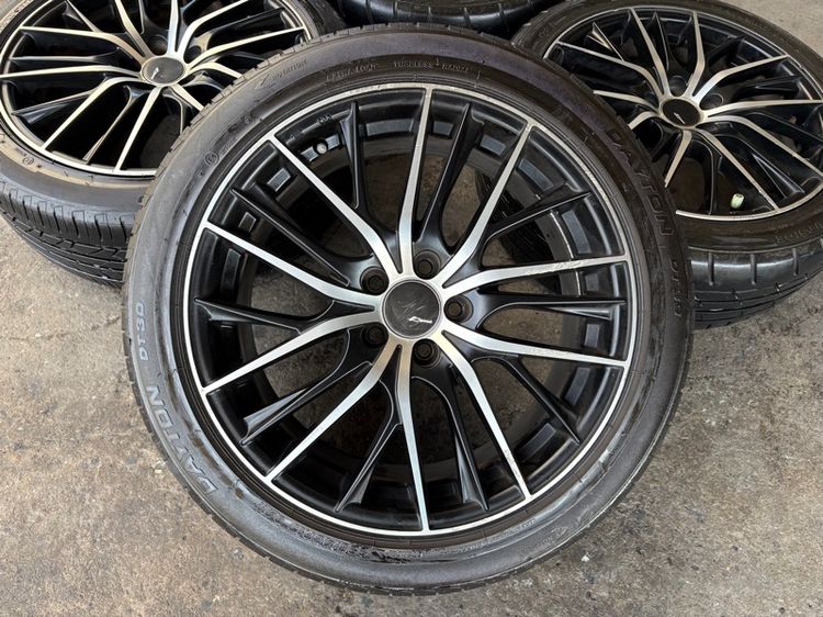 ล้อแม็กขอบ17 5รู100 กว้าง7.5 ออฟ38 มีรอยตามการใช้งาน พร้อมยาง225-45-17 ปี23x2 22x2 ปีแท้ รูปที่ 2