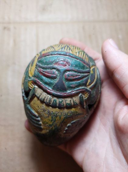 เครื่องรางกะลาตาเดียวแกะพระราหูล้านนาครูบาโนแบบเต็มใบ