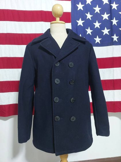 อื่นๆ EU 40 อื่นๆ แขนยาว เสื้อโค้ทผ้าวูลทรงทหารเรือ Schott Mens 740N Peacoat Made in USA Dark Navy Size 40 ผ้าวูลหนาสีกรมท่า
