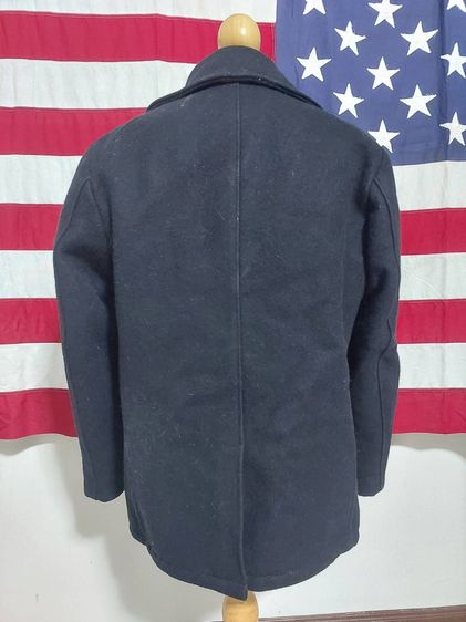 เสื้อโค้ทผ้าวูลทรงทหารเรือ Schott Mens 740N Peacoat Made in USA Dark Navy Size 40 ผ้าวูลหนาสีกรมท่า รูปที่ 5