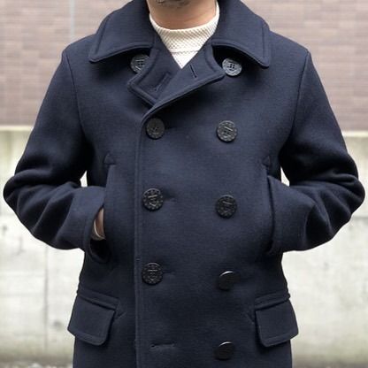 เสื้อโค้ทผ้าวูลทรงทหารเรือ Schott Mens 740N Peacoat Made in USA Dark Navy Size 40 ผ้าวูลหนาสีกรมท่า รูปที่ 15