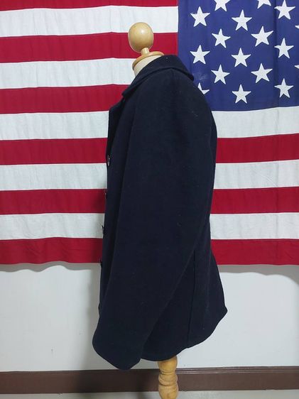 เสื้อโค้ทผ้าวูลทรงทหารเรือ Schott Mens 740N Peacoat Made in USA Dark Navy Size 40 ผ้าวูลหนาสีกรมท่า รูปที่ 7