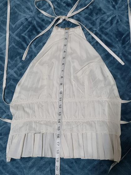 เสื้อคล้องคอ สีขาวครีม เปิดหลัง รูปที่ 4