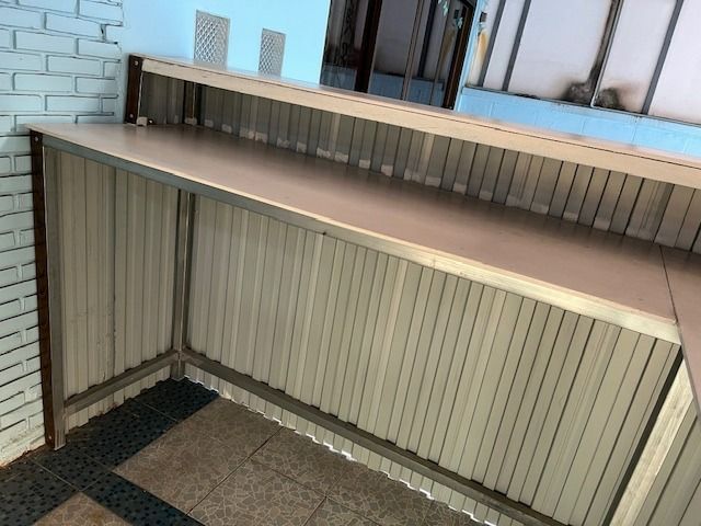 เคาน์เตอร์บาร์ เคาน์เตอร์ร้านสปา ร้านนวด เคาท์เตอร์ขายของ ร้านอาหาร เมทัลชีท สีน้ำตาล  ขนาดใหญ่ พร้อมใช้งาน ลดราคาพิเศษ (ราคาเต็ม 12000) รูปที่ 7