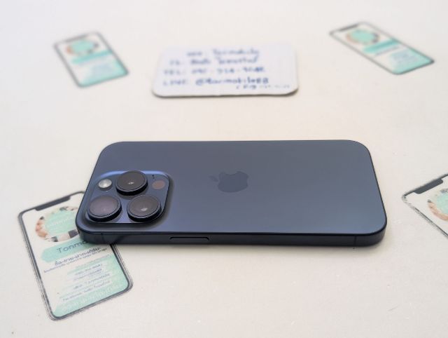 ขาย เทิร์น iPhone 15 Pro 256 GB Blue ศูนย์ไทย สภาพสวย มีตัวเครื่องอย่างเดียว ไม่มีอุปกรณ์อื่น สุขภาพแบต 85 เพียง 18,590 บาท ครับ 