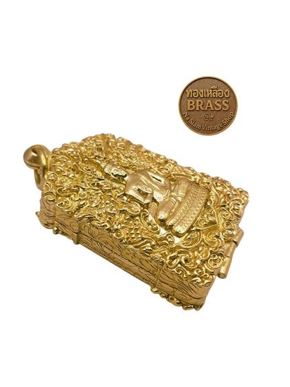 ราคา 270 รวมส่ง ตลับพระ สมเด็จเนื้อทองเหลืองแท้ หลังปิดลายพระพุทธรูป นูนต่ำ งานดิบ ไม่ชุบ รูปที่ 6