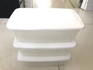 3 STERILITE 6 Quart-5.7 Litres Storage Bin Shoe Box - Clear Box