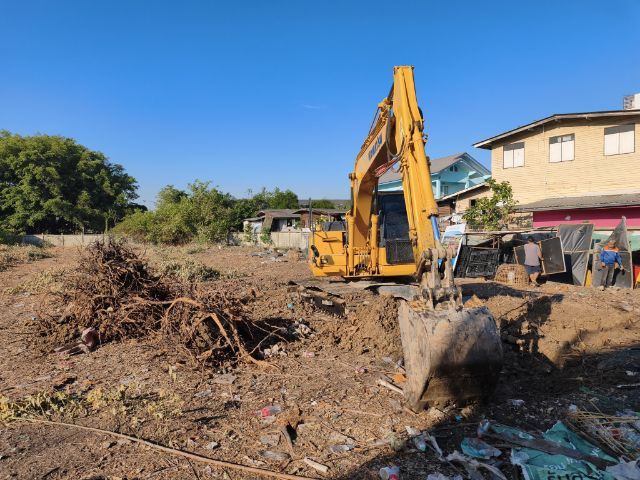 รับขุดตอยูคา ขุดรากไม้ ขนทิ้งหรือฝังกลบ ปรับพื้นที่ พัฒนาให้เช่า