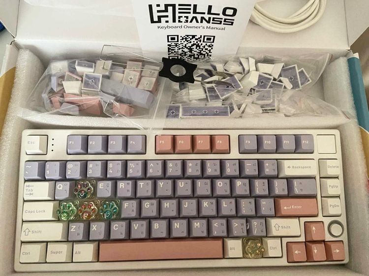 Hello Ganss HS75T Hotswap RGB Bluetooth Keyboard Hotswap คีย์บอร์ดไร้สาย Mechanical Keyboard มือสอง ใช้งานได้ดี(ต้องลูปปุ่มใหม่) รูปที่ 2