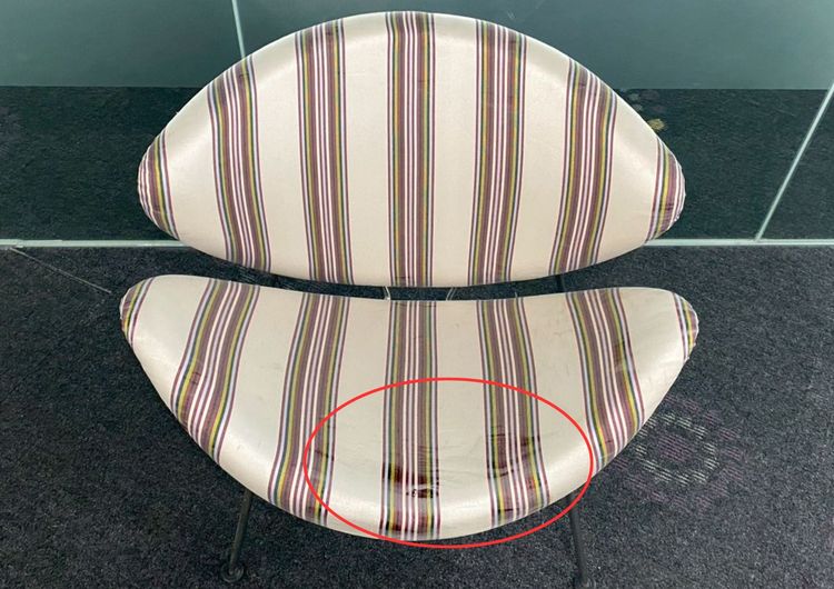 เก้าอี้รับเเขก ขาเหล็ก เบาะผ้า สีครีม รูปที่ 9