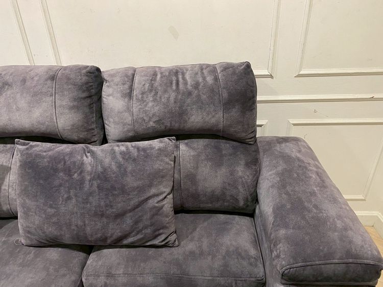 โซฟา 4 ที่นั่ง เบาะผ้ากำมะหยี่ สีเทา   รูปที่ 6