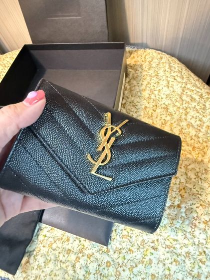 อื่นๆ หนังแท้ ไม่ระบุ YSL Small Envelope Wallet Black สีดำ มือสองของแท้ Kept Unused