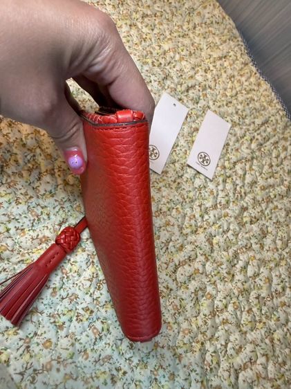 Tory Burch Orange Compact Wallet ของแท้มือสอง สภาพใหม่มาก รูปที่ 4