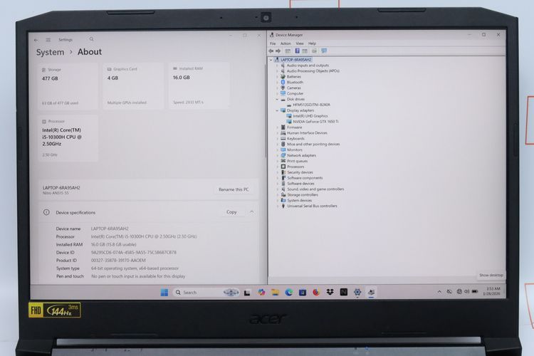 ACER NITRO 5 AN515-55-52HQ CORE I5-10300H.GTX1650TI 16.512GB  ID26010275 รูปที่ 4