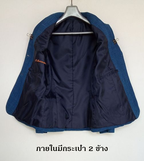 เสื้อสูทผู้หญิงสีฟ้าเข้ม เนื้อผ้าดี ราคาถูก รูปที่ 2