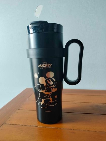 กระติกแก้วนํ้าเก็บอุณหภูมิ มีหูจับ สีดํา ขนาด 40 oz (มือสอง)