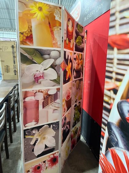 ฉากกั้น 3 บาน ลายทั้ง 2 ด้าน พับเก็บเลื่อนได้ รูปที่ 5