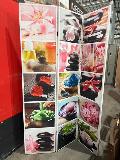 ฉากกั้น 3 บาน ลายทั้ง 2 ด้าน พับเก็บเลื่อนได้ รูปที่ 6