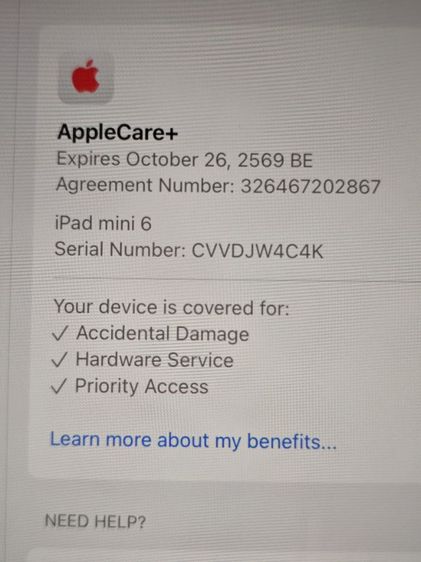 ขายด่วน Ipad Mini 6 Wifi-Cellular 64GB สภาพนางฟ้า ประกัน Apple Care Plus ถึง 26 ตุลาคม 2569 รูปที่ 4