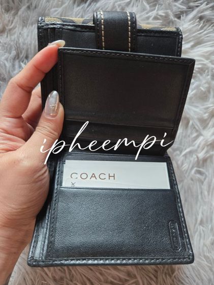 กระเป๋าสตางค์ COACH ลายตารางสีดำ ของแท้ - ใช้เอง ขอปล่อย 690 บาท รูปที่ 2