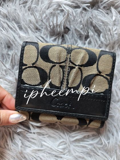 กระเป๋าสตางค์ COACH ลายตารางสีดำ ของแท้ - ใช้เอง ขอปล่อย 690 บาท รูปที่ 3