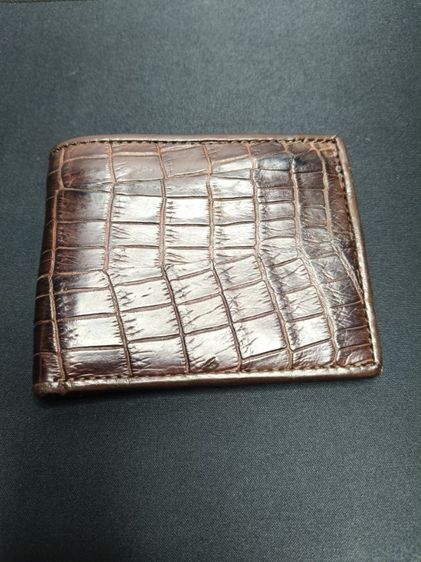 ไม่ระบุ น้ำตาล หนังแท้ อื่นๆ กระเป๋าสตางค์ใบสั้นแบบ 2 พับ (Bifold Wallet) หนังจระเข้แท้